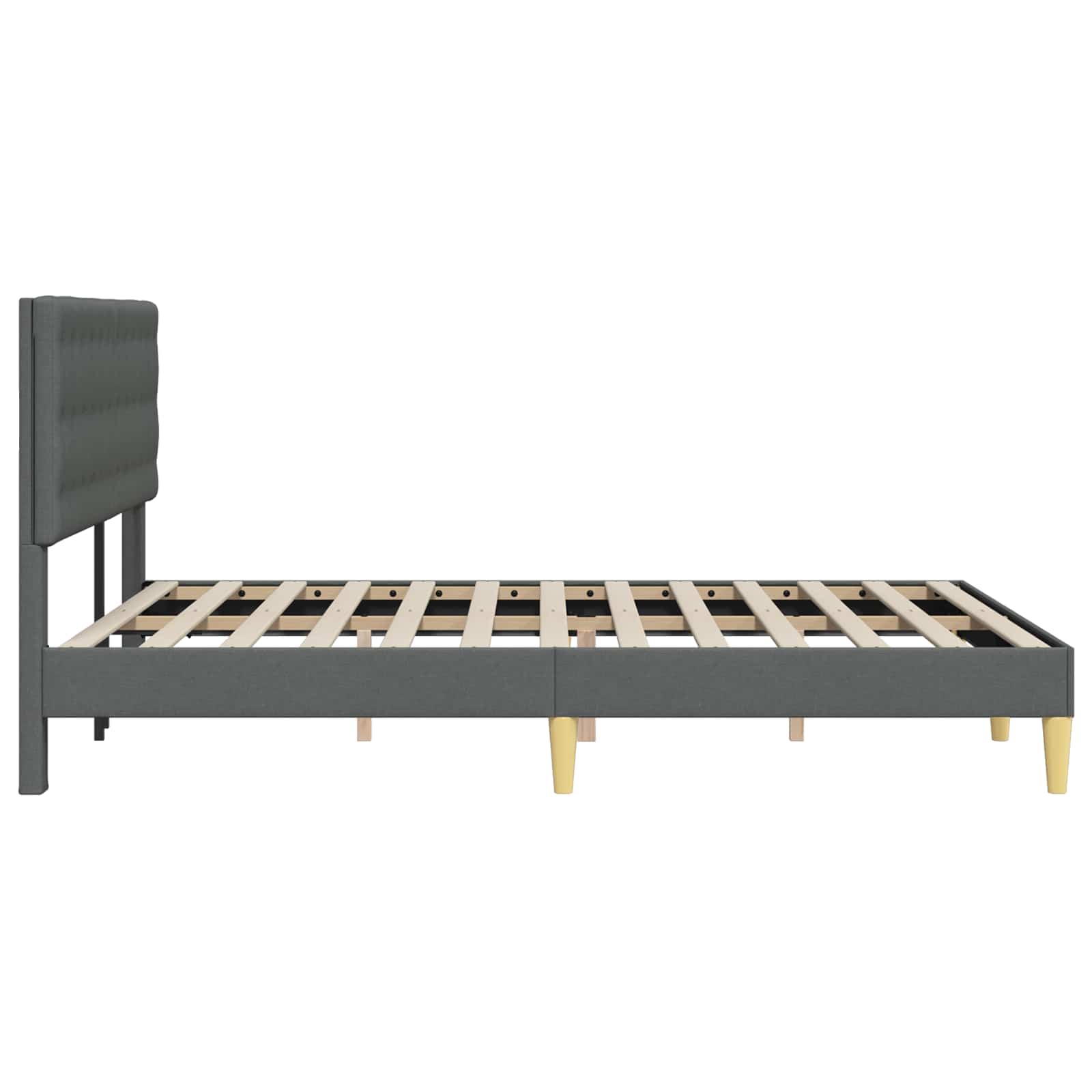 Struttura del letto Grigio Scuro 140 x 190 cm Tessuto | homemem39