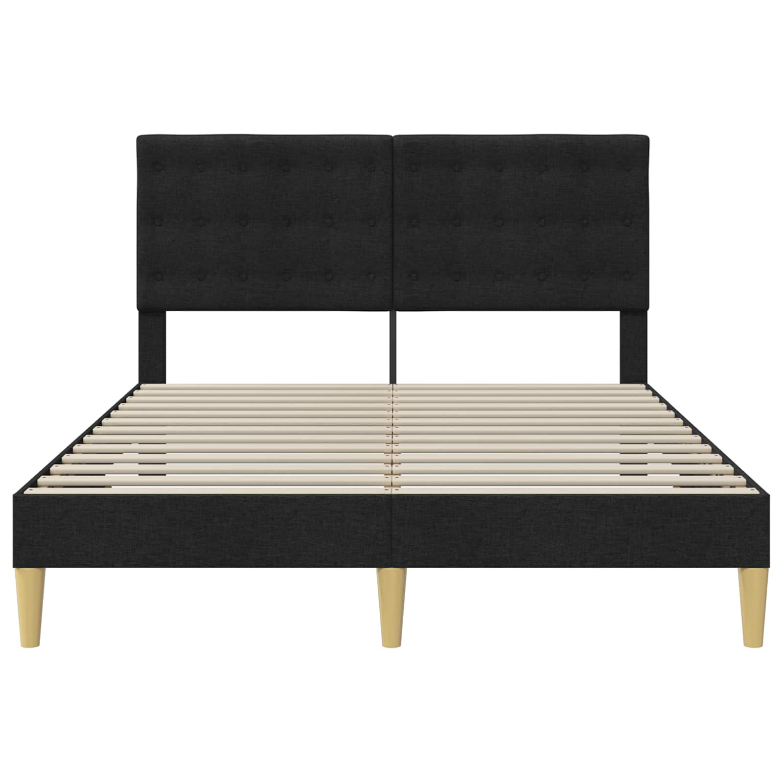 Struttura del letto con testiera Nero 140 x 190 cm Tessuto | homemem39
