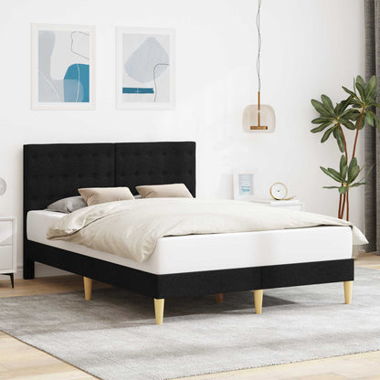 Struttura del letto con testiera Nero 140 x 200 cm Tessuto | homemem39