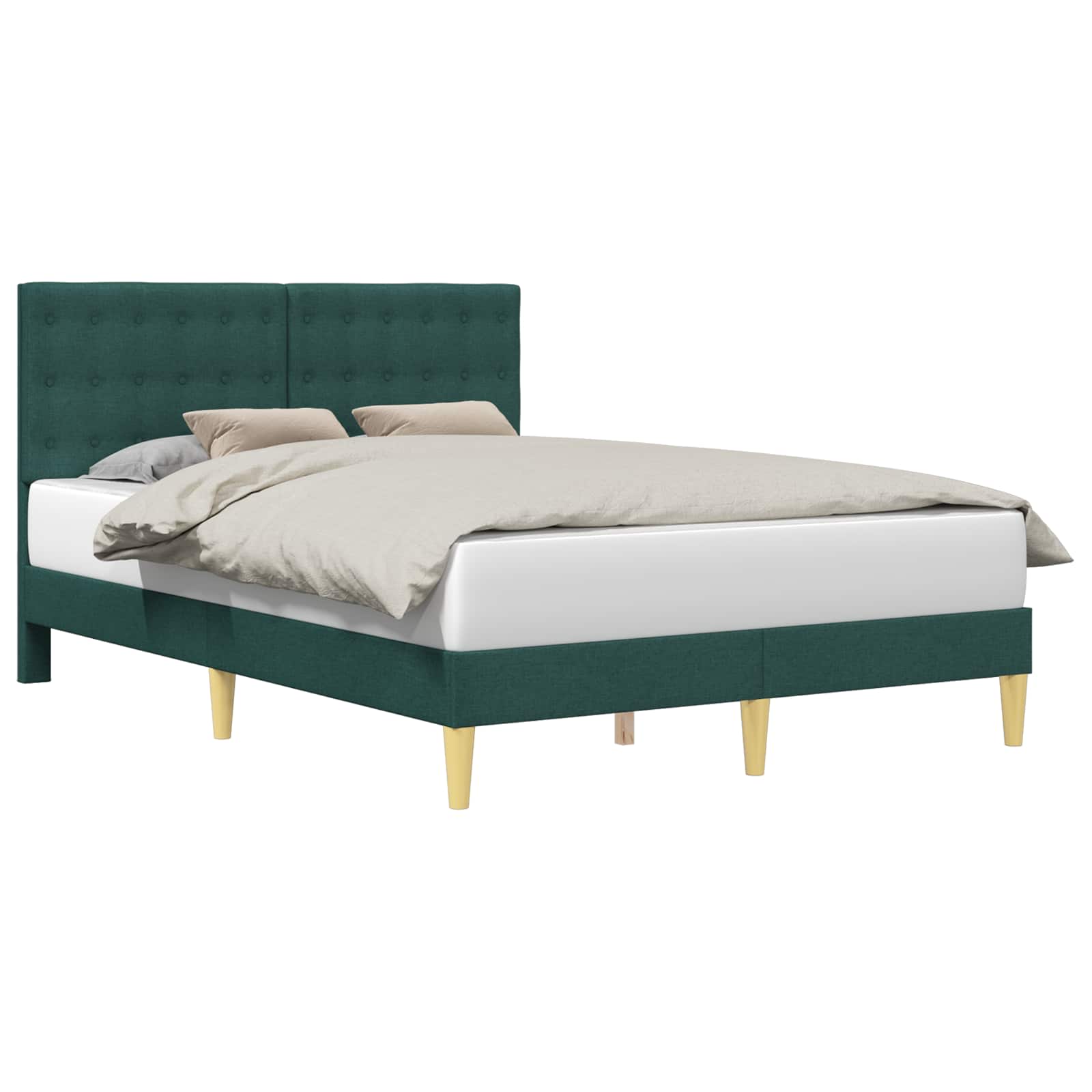 Struttura del letto Verde Scuro 140 x 200 cm Tessuto | homemem39
