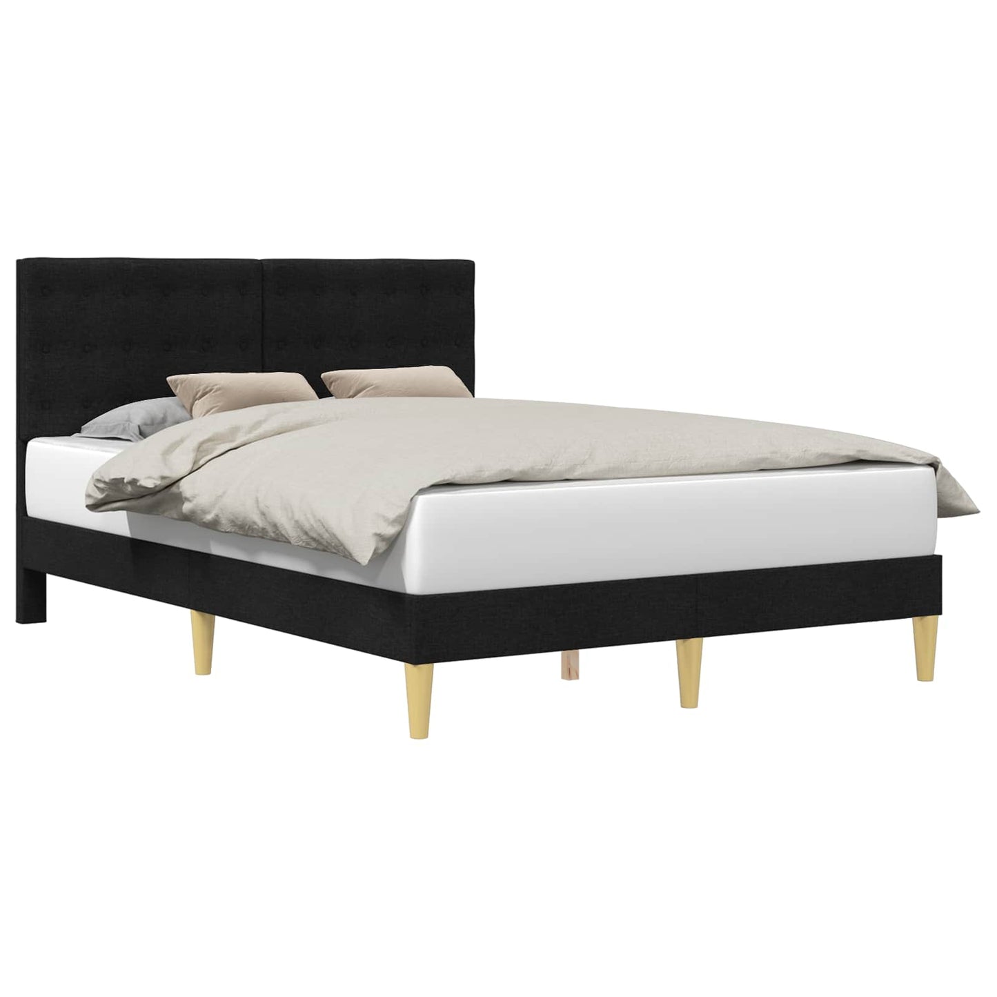 Struttura del letto con testiera Nero 160 x 200 cm Tessuto | homemem39