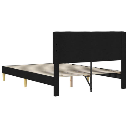 Struttura del letto con testiera Nero 160 x 200 cm Tessuto | homemem39