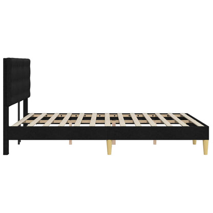 Struttura del letto con testiera Nero 160 x 200 cm Tessuto | homemem39