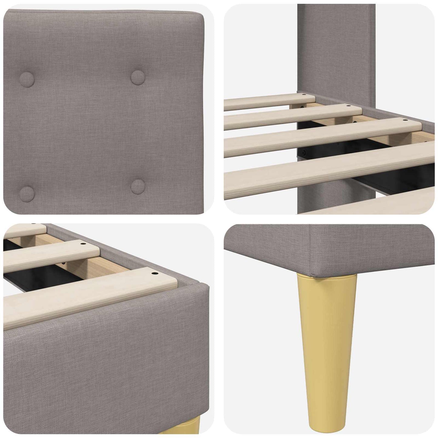 Struttura del letto con testiera Tortora 160 x 200 cm Tessuto | homemem39