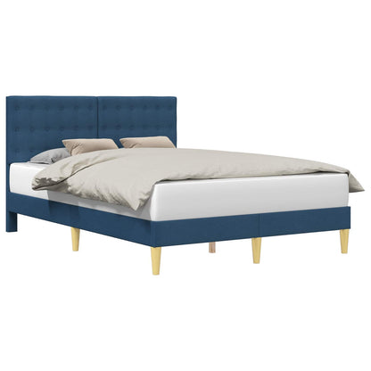 Struttura del letto con testiera Blu 160 x 200 cm Tessuto | homemem39
