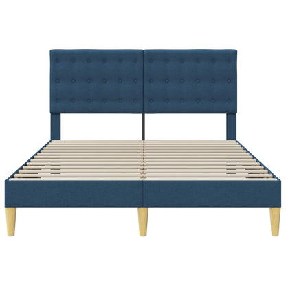 Struttura del letto con testiera Blu 160 x 200 cm Tessuto | homemem39