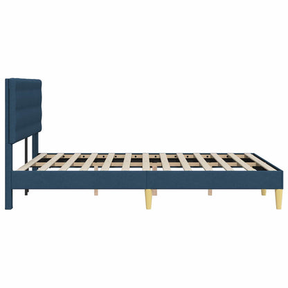 Struttura del letto con testiera Blu 160 x 200 cm Tessuto | homemem39