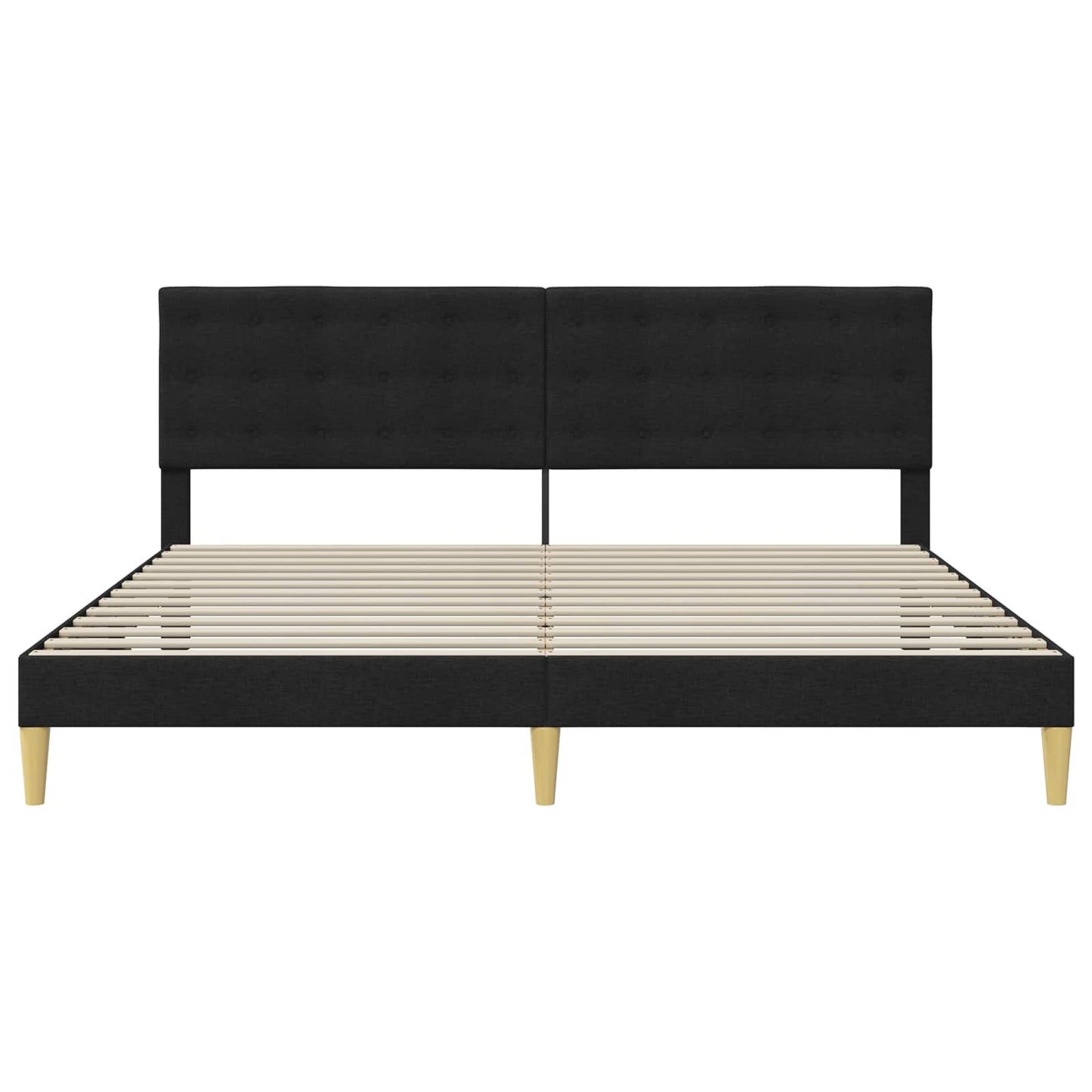 Struttura del letto con testiera Nero 180 x 200 cm Tessuto | homemem39