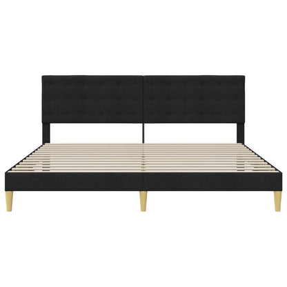Struttura del letto con testiera Nero 180 x 200 cm Tessuto | homemem39