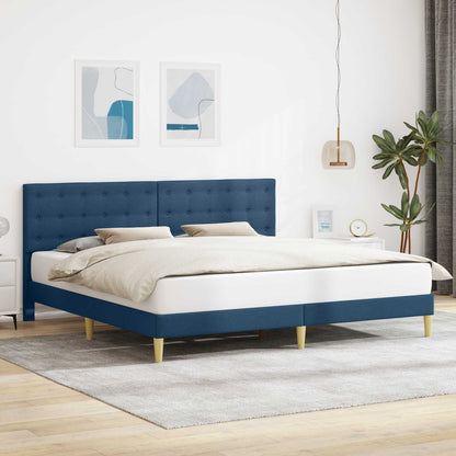 Struttura del letto con testiera Blu 180 x 200 cm Tessuto | homemem39