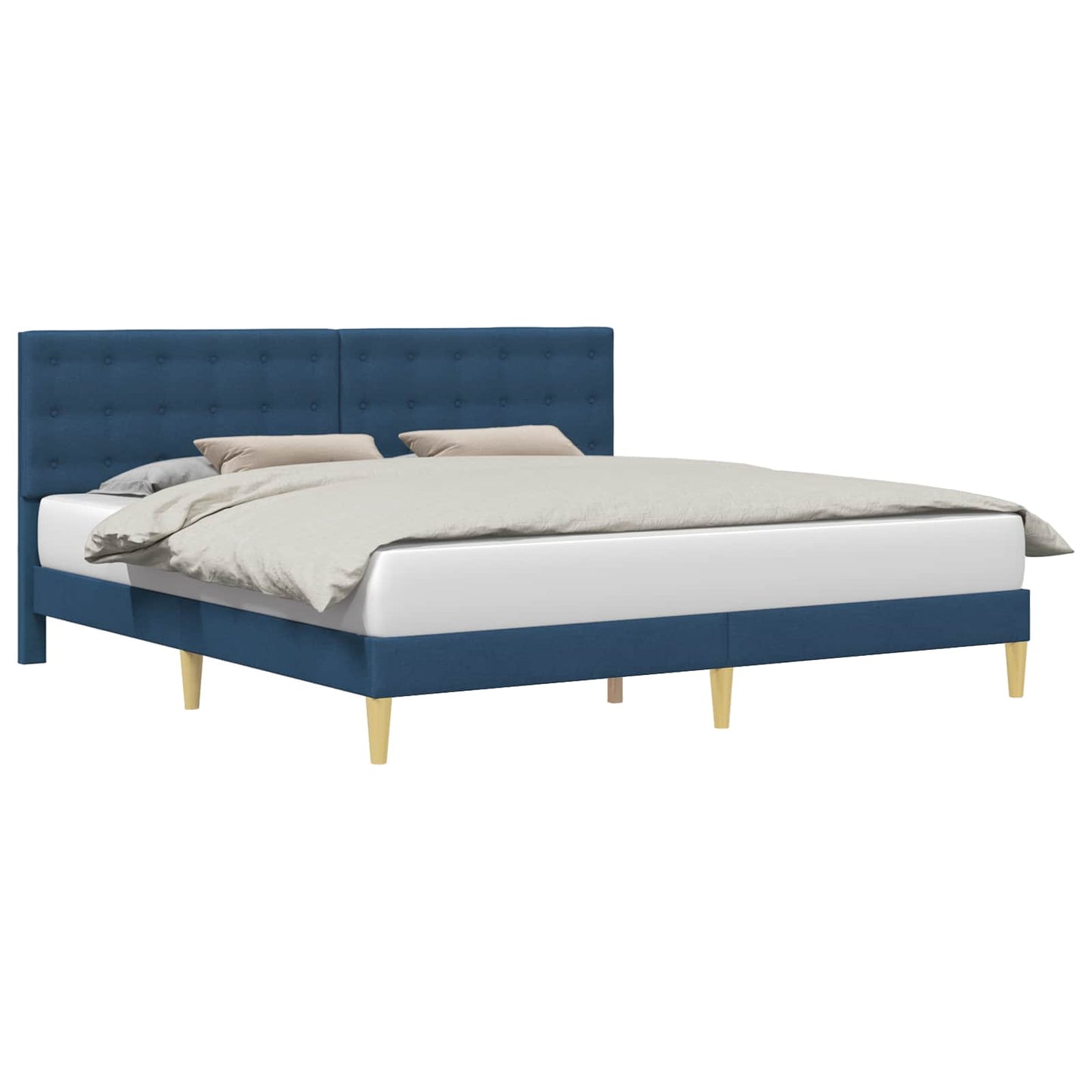 Struttura del letto con testiera Blu 180 x 200 cm Tessuto | homemem39