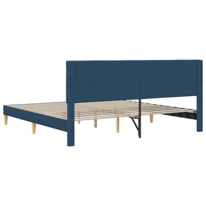 Struttura del letto con testiera Blu 180 x 200 cm Tessuto | homemem39