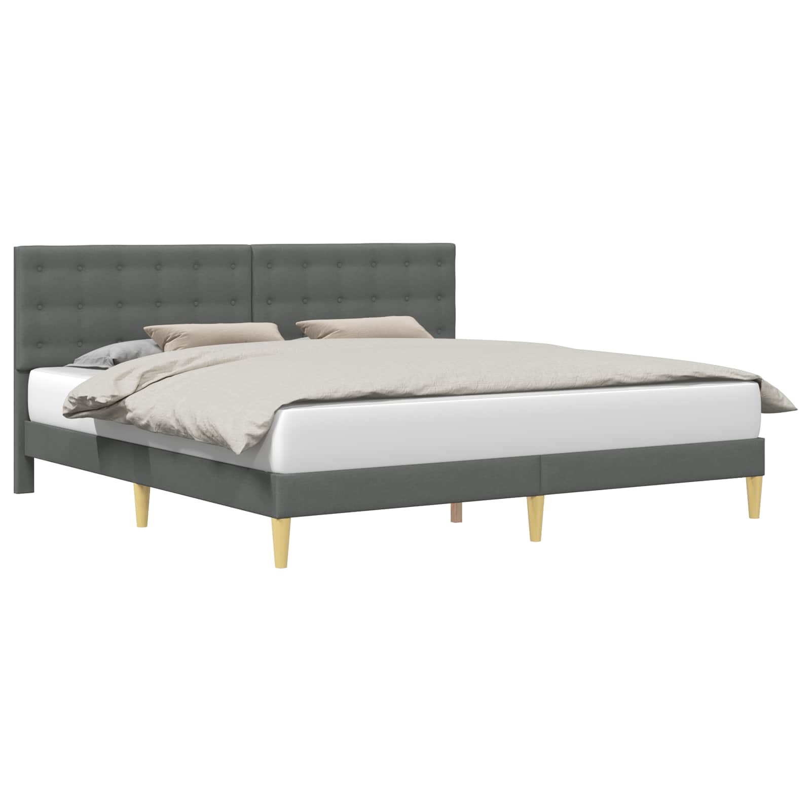 Struttura del letto Grigio Scuro 200 x 200 cm Tessuto | homemem39