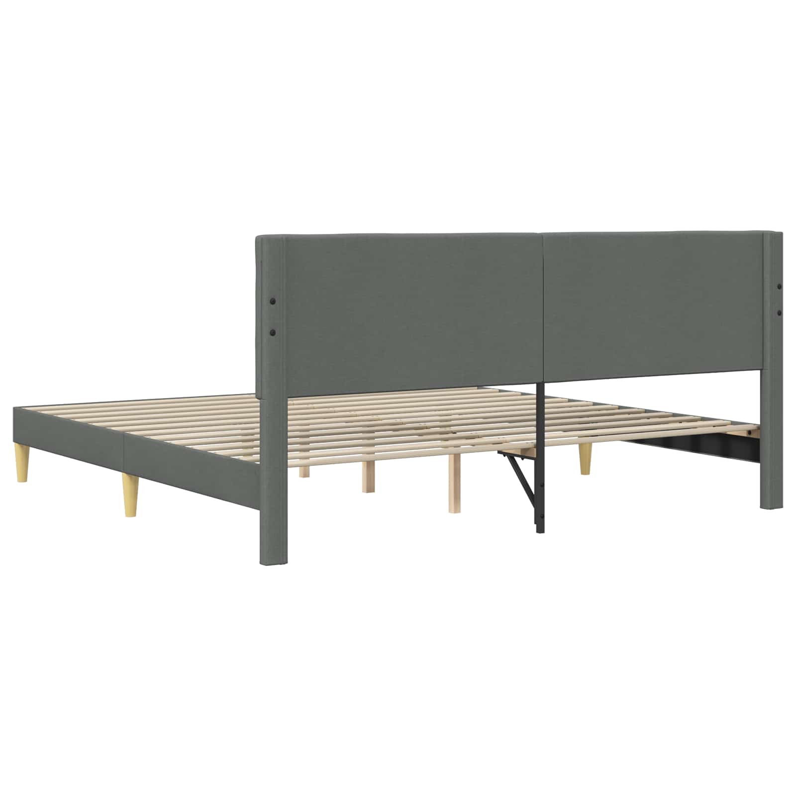 Struttura del letto Grigio Scuro 200 x 200 cm Tessuto | homemem39