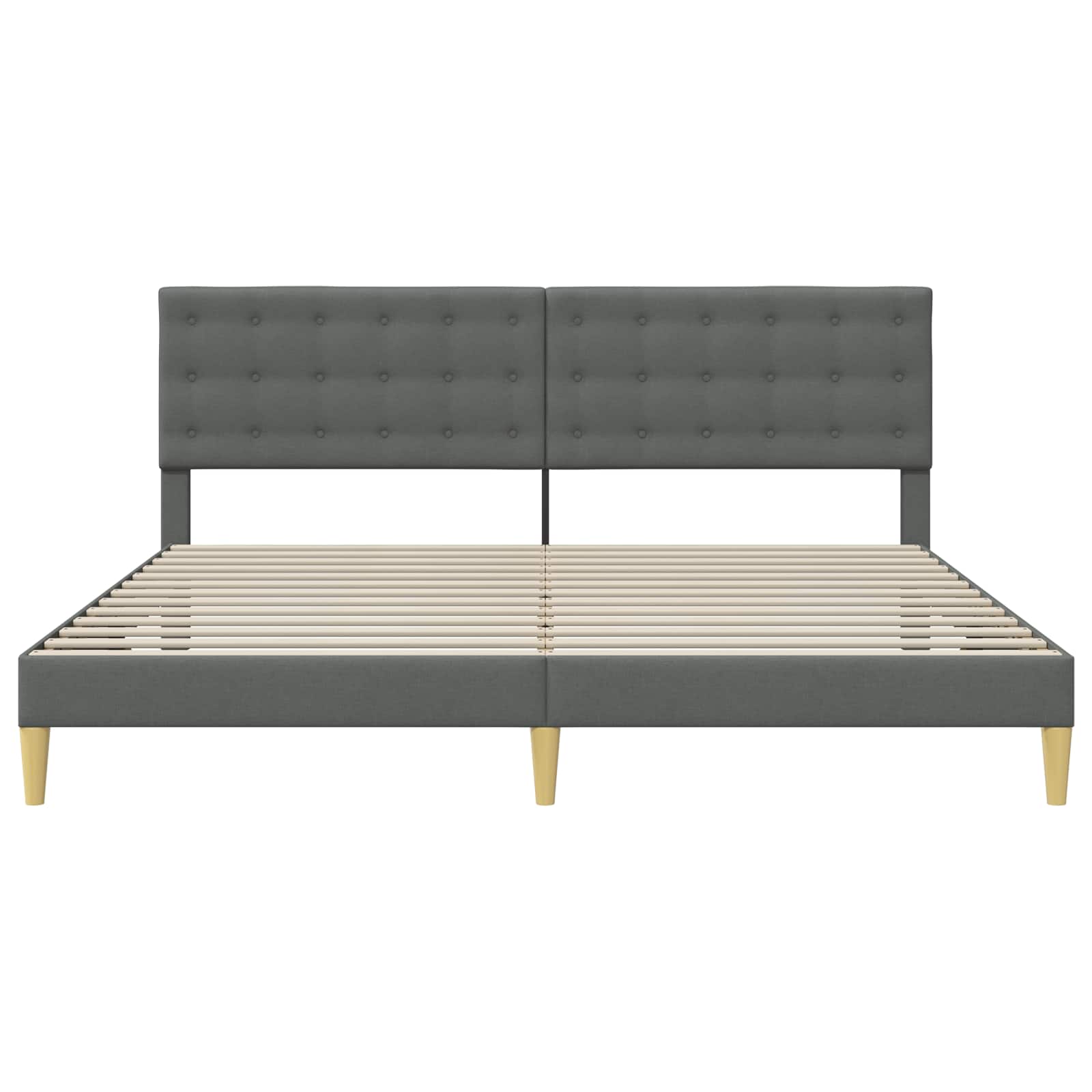 Struttura del letto Grigio Scuro 200 x 200 cm Tessuto | homemem39