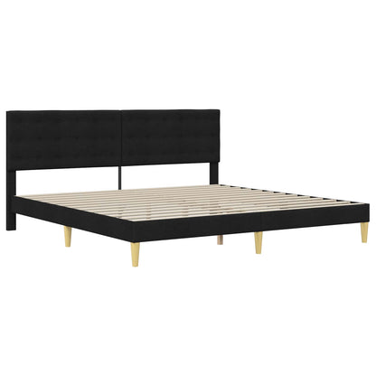 Struttura del letto con testiera Nero 200 x 200 cm Tessuto | homemem39