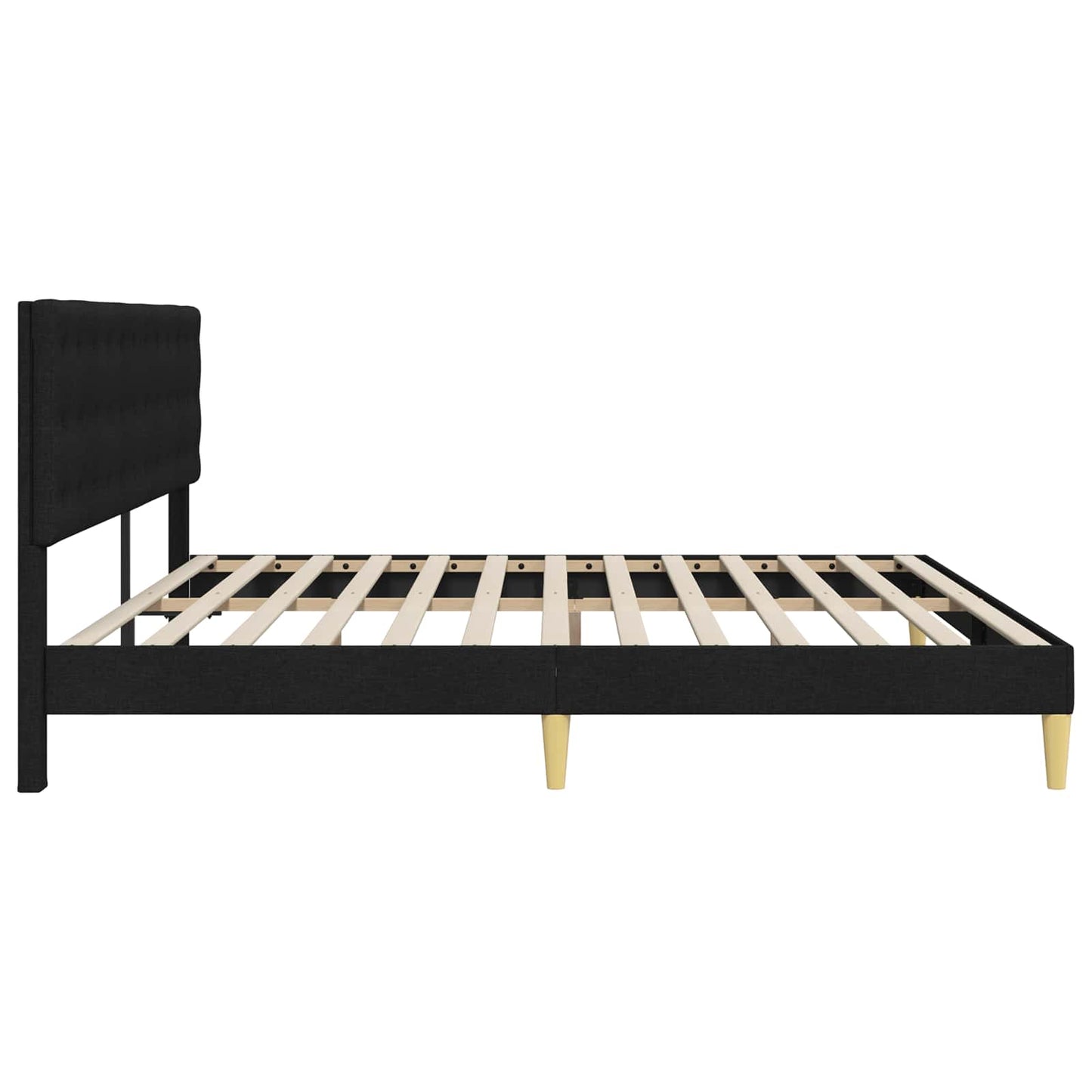 Struttura del letto con testiera Nero 200 x 200 cm Tessuto | homemem39