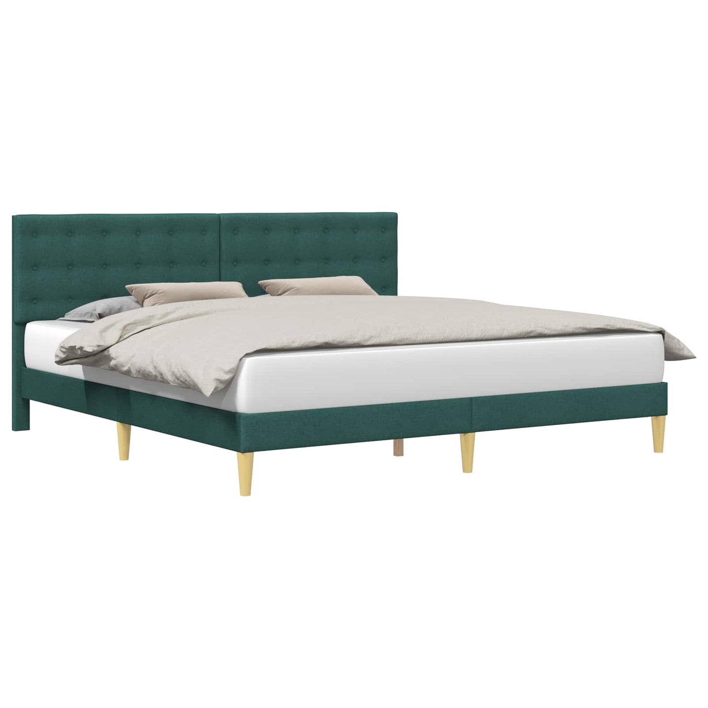 Struttura del letto Verde Scuro 200 x 200 cm Tessuto | homemem39