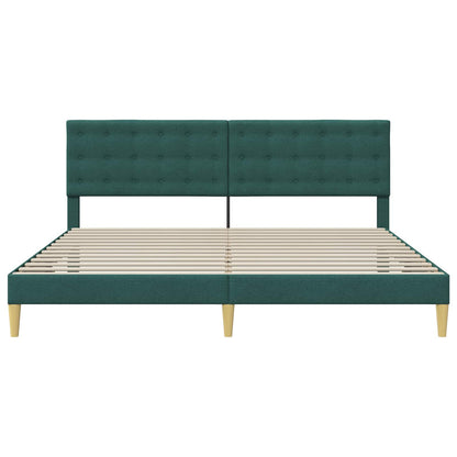 Struttura del letto Verde Scuro 200 x 200 cm Tessuto | homemem39