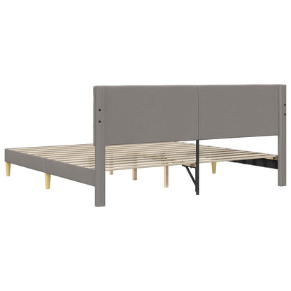 Struttura del letto con testiera Tortora 200 x 200 cm Tessuto | homemem39