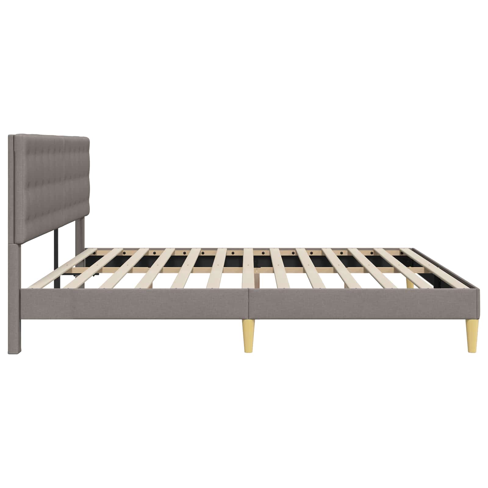 Struttura del letto con testiera Tortora 200 x 200 cm Tessuto | homemem39
