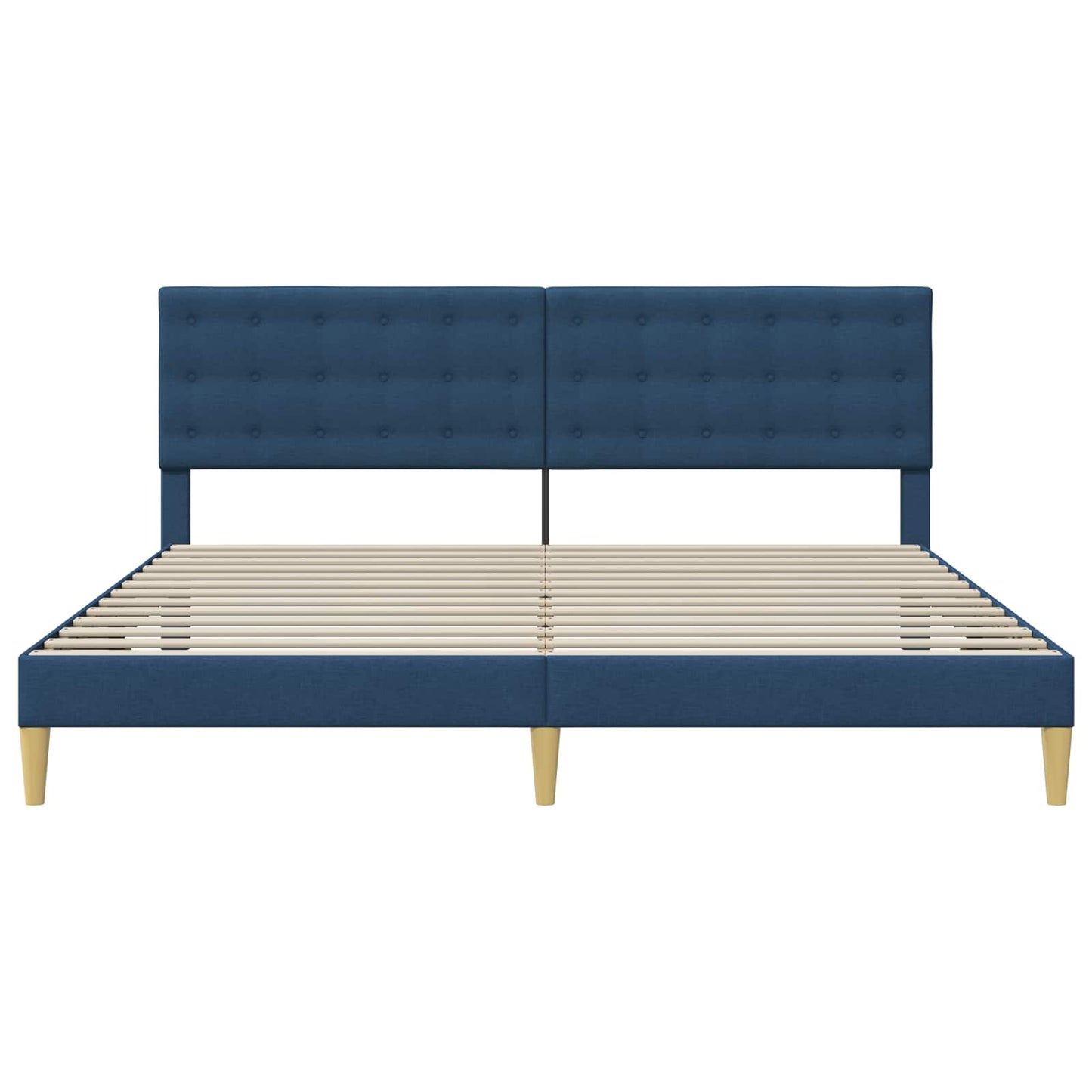 Struttura del letto con testiera Blu 200 x 200 cm Tessuto | homemem39