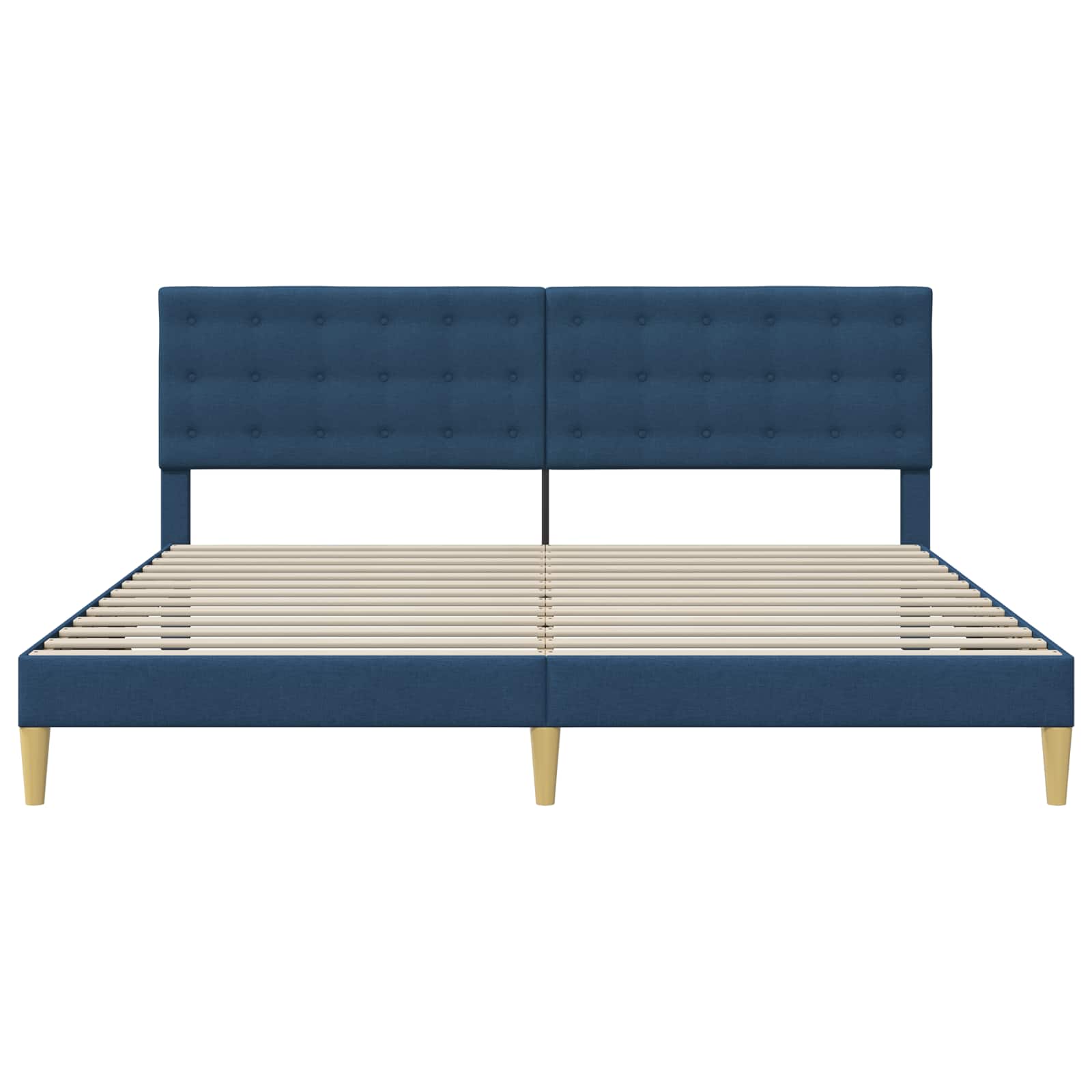 Struttura del letto con testiera Blu 200 x 200 cm Tessuto | homemem39