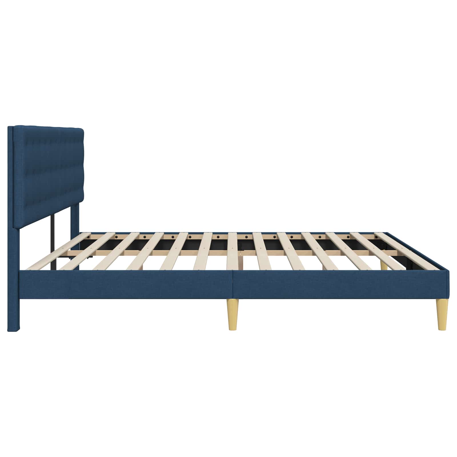 Struttura del letto con testiera Blu 200 x 200 cm Tessuto | homemem39