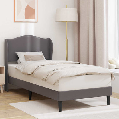 Struttura del letto con testiera Grigio 90 x 190 cm Similpelle | homemem39