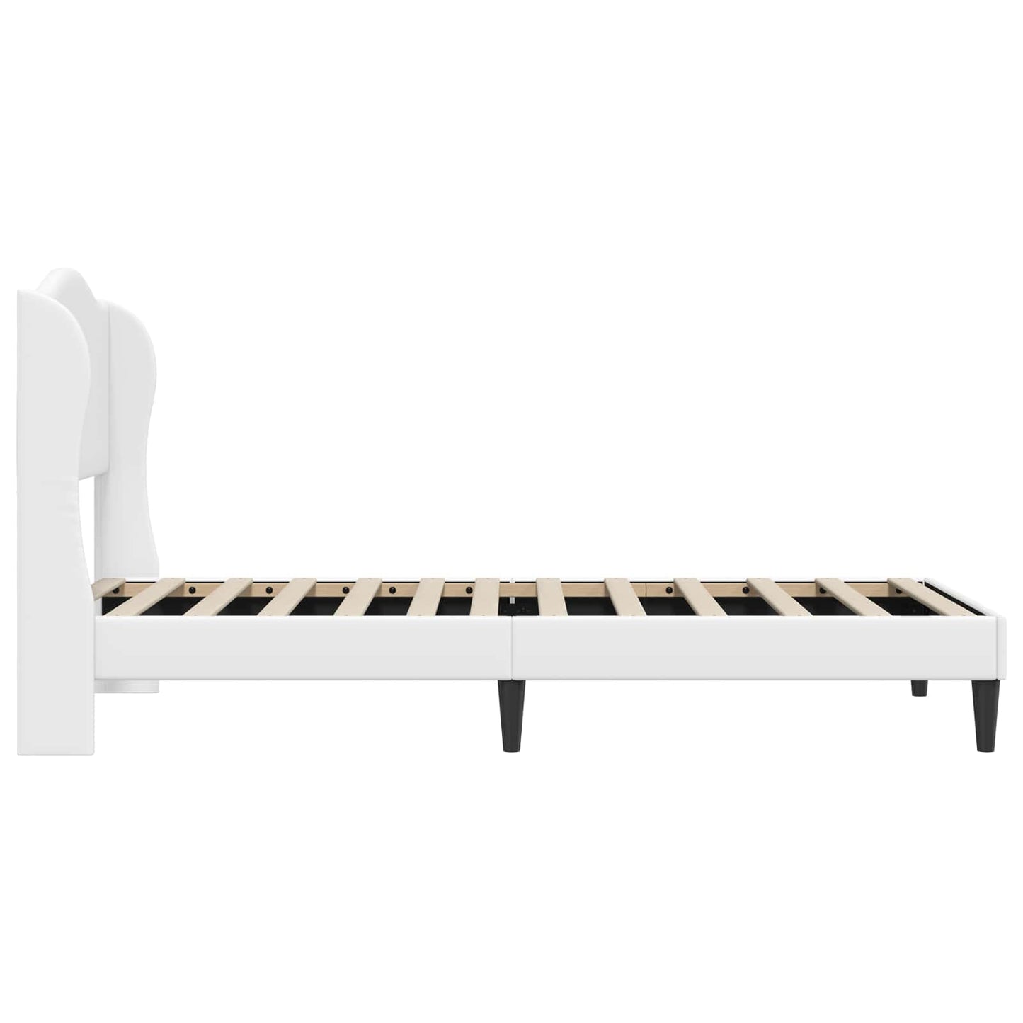 Struttura del letto con testiera Bianco 90 x 190 cm Similpelle | homemem39