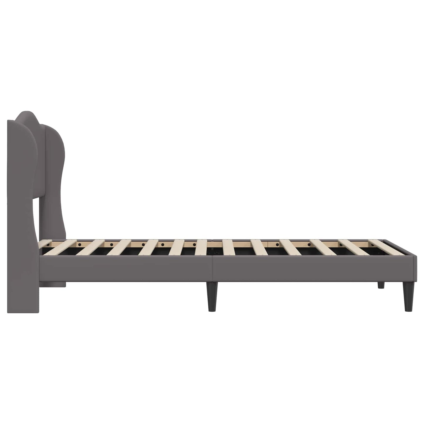 Struttura del letto con testiera Grigio 90 x 200 cm Similpelle | homemem39