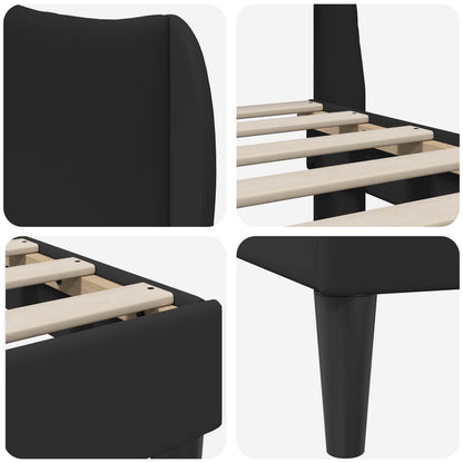 Struttura del letto con testiera Nero 90 x 200 cm Similpelle | homemem39