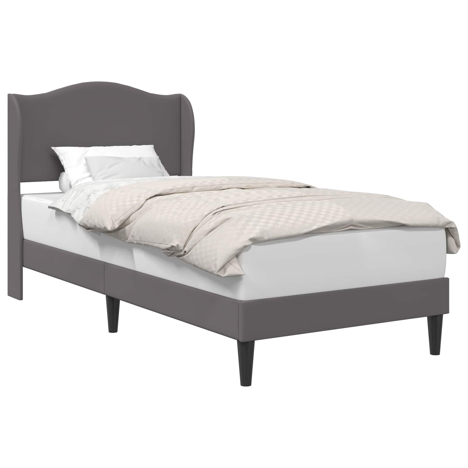 Struttura del letto con testiera Grigio 100 x 200 cm Similpelle | homemem39