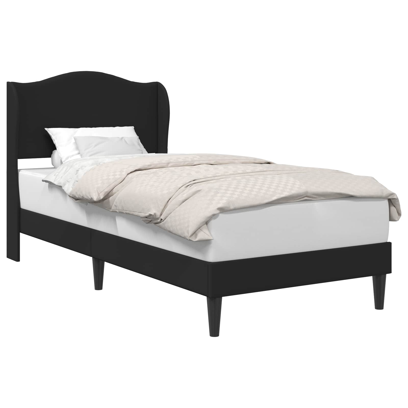 Struttura del letto con testiera Nero 100 x 200 cm Similpelle | homemem39