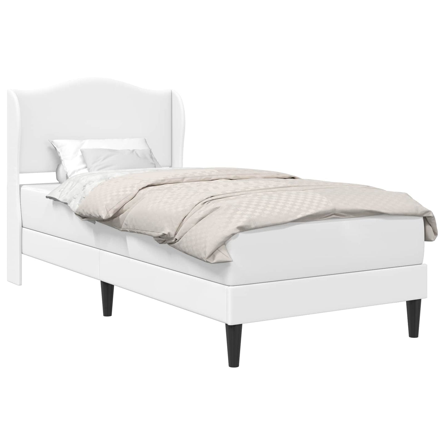 Struttura del letto con testiera Bianco 100 x 200 cm Similpelle | homemem39
