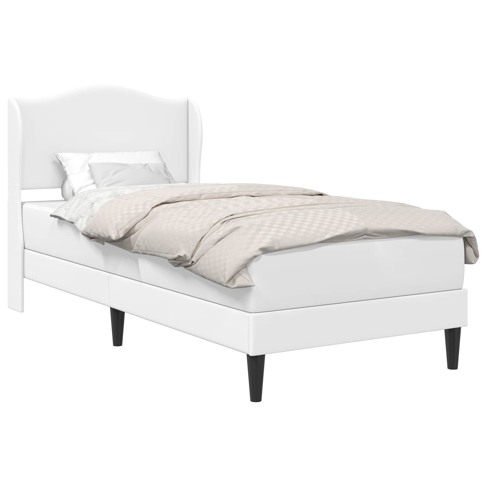Struttura del letto con testiera Bianco 100 x 200 cm Similpelle | homemem39