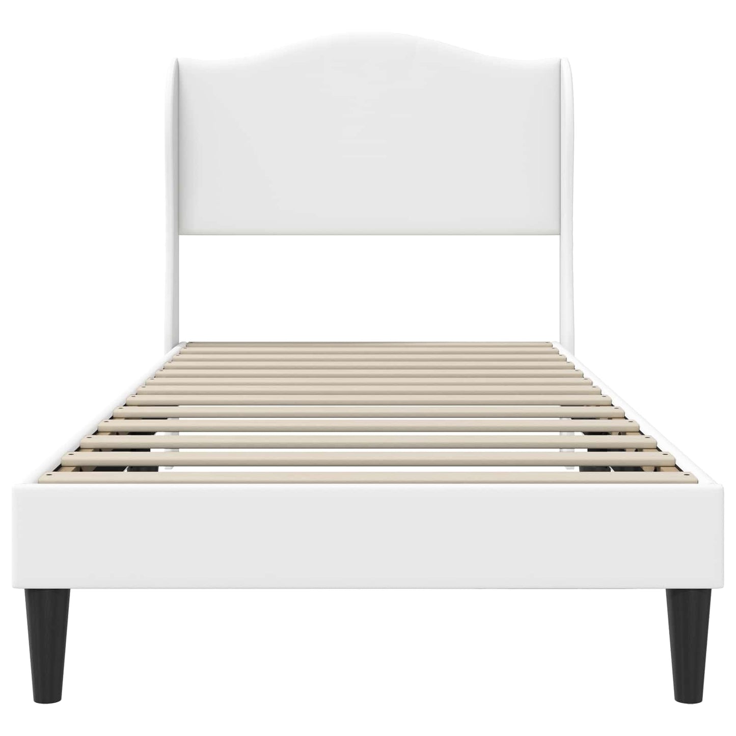 Struttura del letto con testiera Bianco 100 x 200 cm Similpelle | homemem39