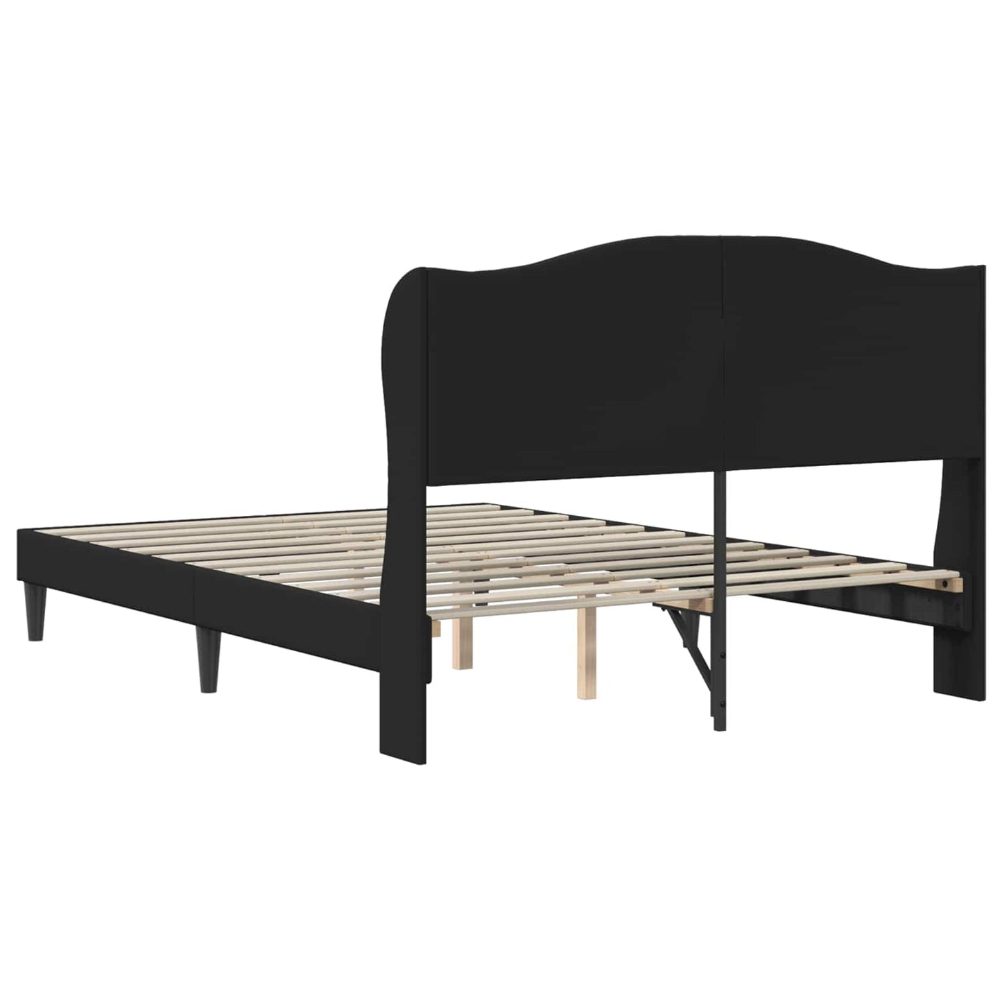 Struttura del letto con testiera Nero 140 x 200 cm Similpelle | homemem39