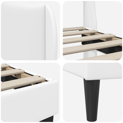 Struttura del letto con testiera Bianco 140 x 200 cm Similpelle | homemem39