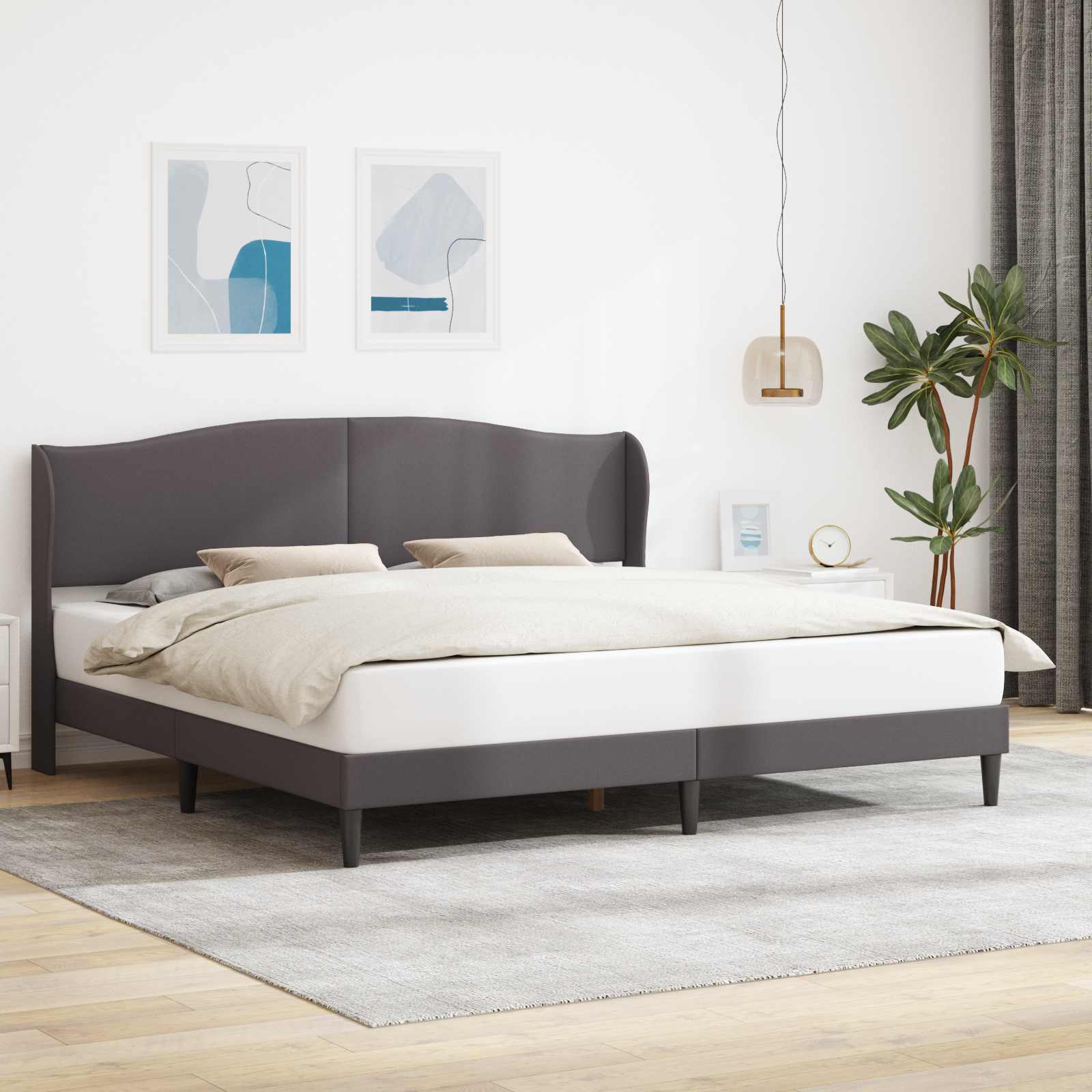 Struttura del letto con testiera Grigio 180 x 200 cm Similpelle | homemem39
