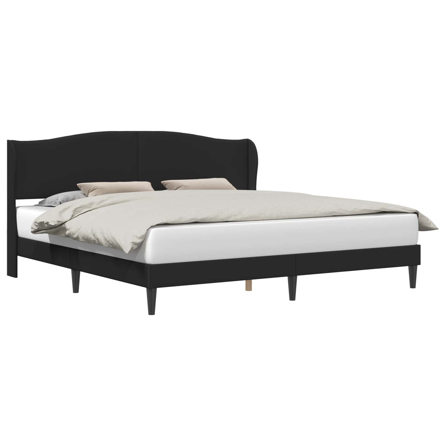 Struttura del letto con testiera Nero 180 x 200 cm Similpelle | homemem39