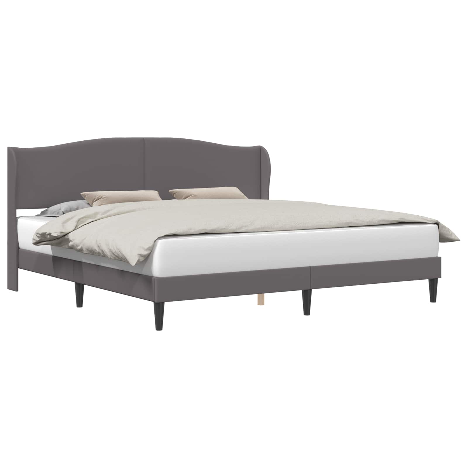 Struttura del letto con testiera Grigio 200 x 200 cm Similpelle | homemem39