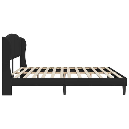 Struttura del letto con testiera Nero 200 x 200 cm Similpelle | homemem39