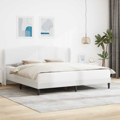 Struttura del letto con testiera Bianco 200 x 200 cm Similpelle | homemem39