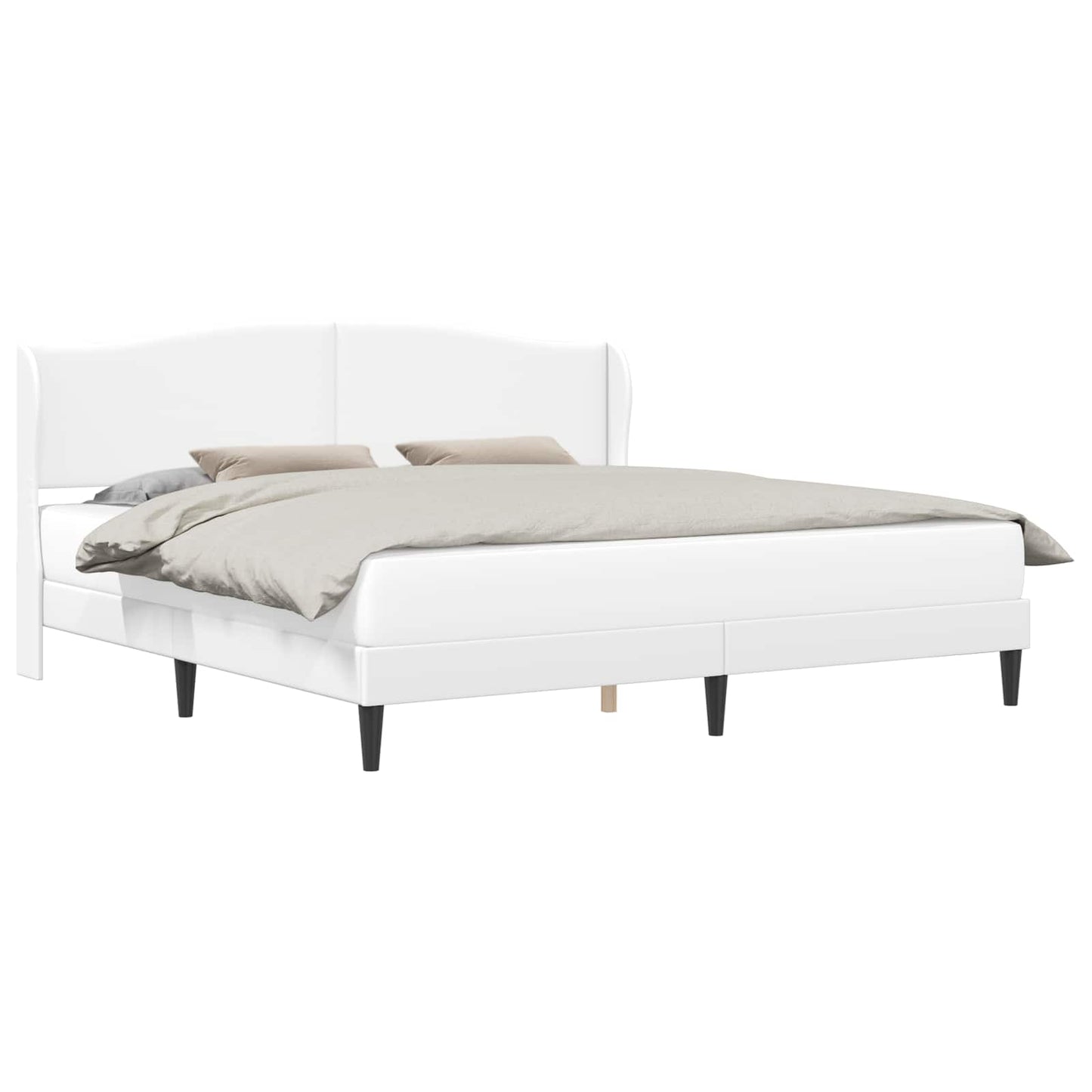 Struttura del letto con testiera Bianco 200 x 200 cm Similpelle | homemem39
