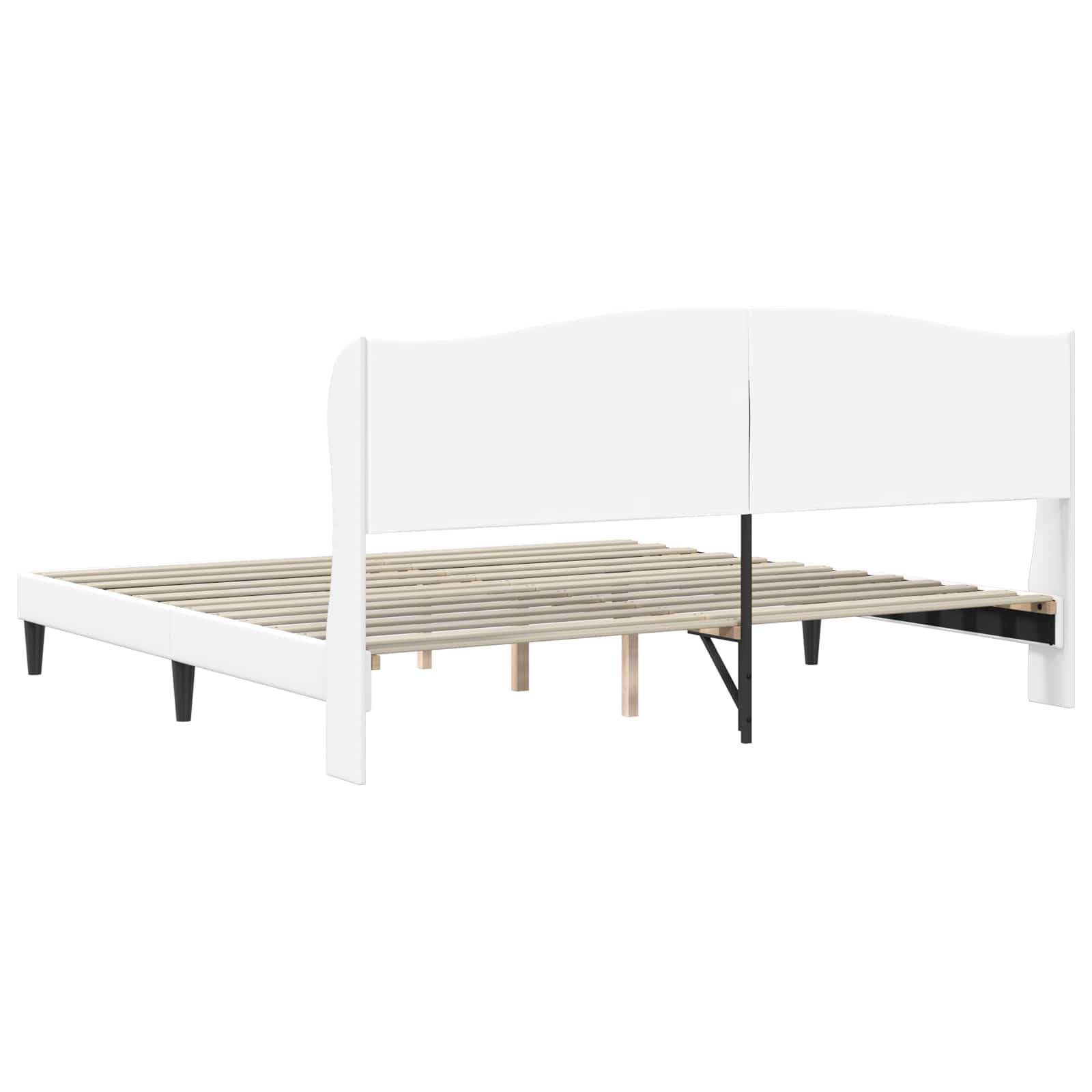 Struttura del letto con testiera Bianco 200 x 200 cm Similpelle | homemem39