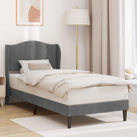 Struttura del letto Grigio Scuro 80 x 200 cm Velluto | homemem39