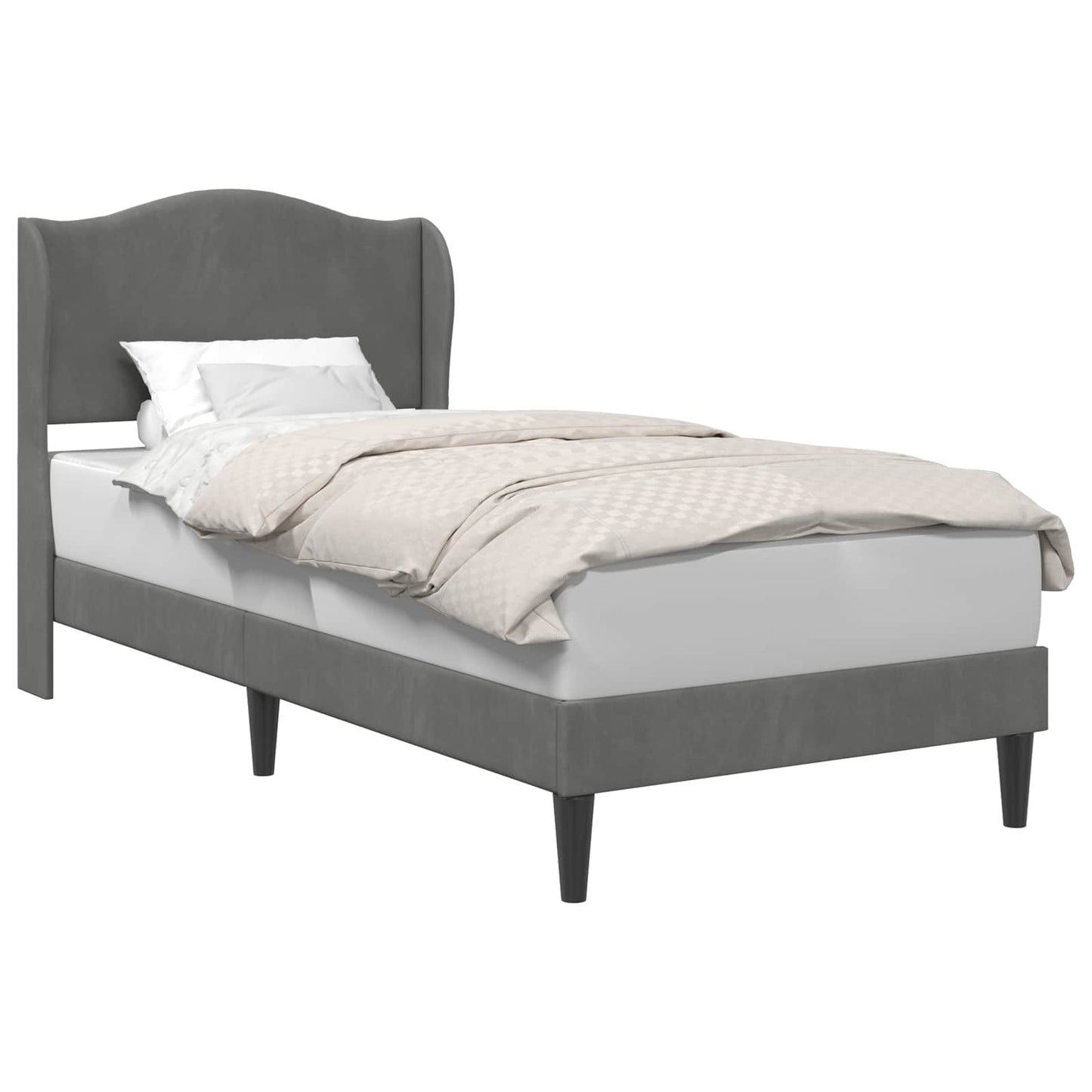 Struttura del letto Grigio Scuro 80 x 200 cm Velluto | homemem39