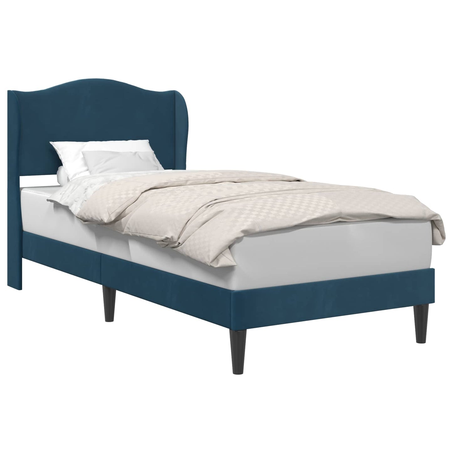 Struttura del letto con testiera Blu 80 x 200 cm Velluto | homemem39