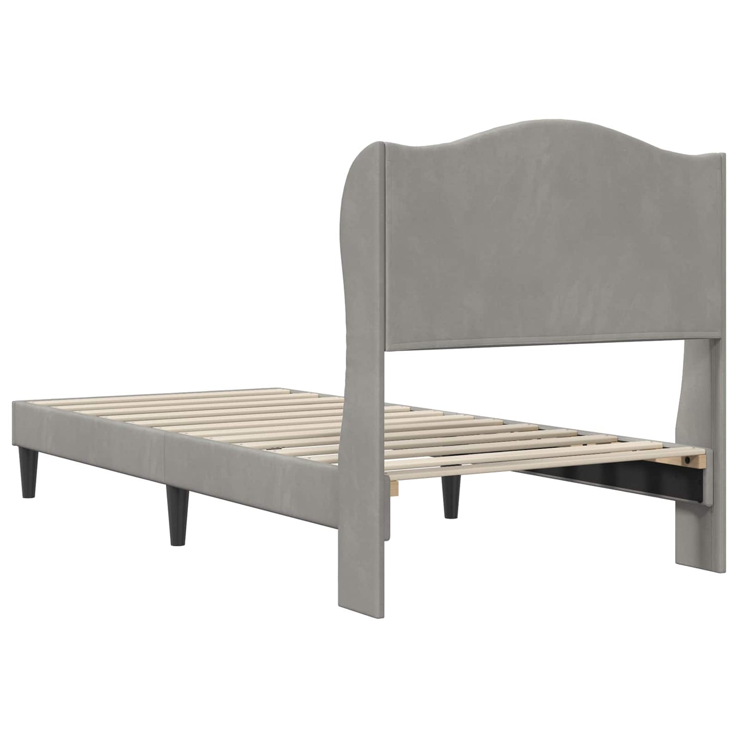 Struttura del letto Grigio Chiaro 90 x 190 cm Velluto | homemem39